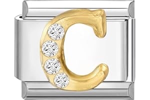 papasgix Italian Charm Bracelet Charms Letter A-Z Charm Link Modular for Italian Charm Italian Style Charms fits All 9mm Bracelet Retro Personality Charms Bracelets Accessories