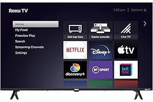 RCA Roku TV 40" FHD Smart TV, RK40FQ1 40 Inch TV with Apple TV+ BBC Netflix Freeview, HDR Dolby Audio HDMI USB Port, Large Screen TV for Living Room