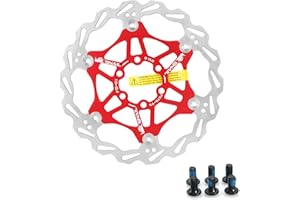 Yongness Rotor de freno flotante para bicicleta de montaña Rotor de bicicleta de 160 mm + 6 pernos, rotor de freno de disco/rotor de freno hidráulico para bicicletas de carretera, MTB, BMX (Rojo)
