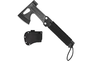 HONZIN Multiherramienta Hacha 3 en 1 Hacha Martillo Multiusos de Acero Inoxidable con Llave Hexagonal, Herramientas para el hogar/Camping al Aire Libre, Funda de Hacha con Lazo para el cinturón