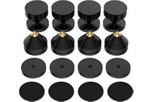 TIRSTRUP Pack of 8 Lautsprecher Spikes Set, Speaker Stands HiFi Speaker Audio Amplifier DAC CD Isolation Stand Cone Feet Shockproof Base Pad Lautsprecher Füße aus Alulegierung Spikes (Black)