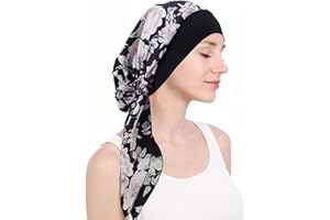 WUERKIYA Pañuelo para La Cabeza para Mujer Tocado para Mujer Tocado para Quimio Conjunto Preatado Pañuelo para La Cabeza Plisado Gorro Gorro para Mujer -azafrán de vino