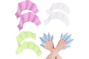 Peiyee 4 Paire Gants D'EntraîNement De Natation,Gants PalméS pour Les Doigts De Natation,Palmes De Natation pour Les Mains,éQuipement D'EntraîNement à La Natation pour Adultes Et Enfants (S/M/L)