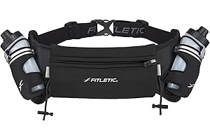 ‎FITLETIC Fitletic® | Hydra 16 | Laufgürtel mit Trinkflaschen | 2X 250ml | Laufgürtel, Trinkgürtel, Lauftasche, Laufgürtel, Hüfttasche zum Joggen, Laufen, Walken, Marathon