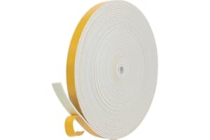 Taśma uszczelniająca samoprzylepna do drzwi i okien, 12mm(S) x1.5mm(G)/10m(D) taśma z pianki, uszczelka gumowa do uszczelniania przed kolizją, tłumienia dźwięku, biała