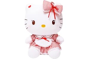 FYDZBSL Hello Kitty Poupée en Peluche Hello Kitty Peluche Jouet Tissu à Poils Ras et Rempli Coton PP Animé Jouet Cadeau d'anniversaire Et de Noël Mignonne pour Garçon Et Fille 20cm (Lolita KT)