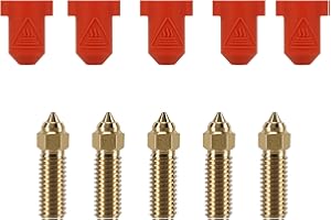 KOYOFEI 5 boquillas de 0,4 mm y 5 piezas de silicona para K1 Max, accesorios de impresora 3D, 5 boquillas de latón de 0,4 mm y calcetines de silicona para Creality K1, Ender 3 V3 KE, CR-10 SE
