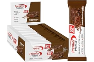 Premier Protein High Protein Bar Double Chocolate Cookie 16x40g - Haute teneur en protéines + Sans huile de palme