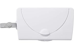 Ubbi On-the-Go Baby Wipes Dispenser, Portable Wipes Container for Travel, Nappy Bag Accessory Must Have for Newborns, Reusable Wipes Holder, White