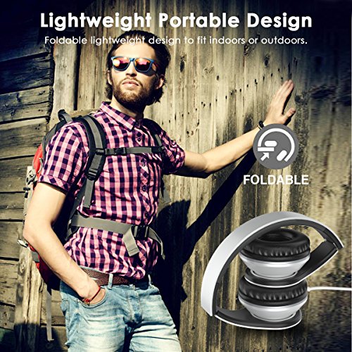 Crabot I65 On Ear KopfhÃ¶rer Tragbarer und Faltbarer Headset mit Mikrofon LautstÃ¤rkeregelung Freisprech-und Faltfunktion bequemen verstellbaren Ohrmuscheln geeignet fÃ¼r iPhone Smartphones PC und MP3