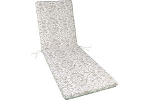 GHIOCUSCINI Cuscino, per sdraio, per Lettino Prendisole, per Esterni, da Giardino Lunghezza cm 73+110 Larghezza cm 57 h. 6 cm SFODERABILE Cotone/Poly (Damasco)