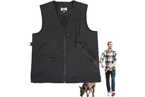 Jomewory Training Dog Vest, Waterproof Handler/Trainer Jacket for Men/Women, Black, Large Breeds