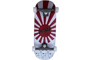 LEEFAI Pro Fingerboard Complete 34x96mm Pre-Assembled Set up with Solid Metal Trucks, Bearing Wheels-OP3RA Fingerboard Beginner Series (Red Rays)