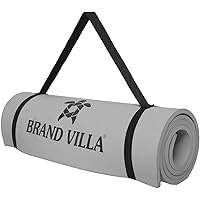 brandvilla Non Slip Yoga Mat with Shoulder Strap and Carrying Bag, High Density Yoga mats for Home, Gym & Outdoor Workout (Made in India)