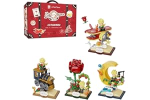 PAN TASY PANTASY Set de Bloques de Construcción El Principito para Adultos y Niños, Modelo Coleccionable con Rosa, Tren, Luna y Avión, Juguetes Creativos DIY, Regalo para Fans de Historias