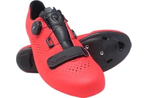 LUCK Flin Horma Ancha, Zapatillas de Ciclismo para Carretera, con Suela de Carbono y Cierre rotativo.