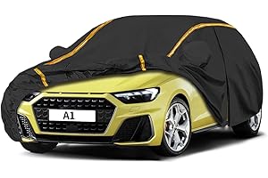 RONGESAEFS Bâche Voiture Étanche pour Audi A1(2012-2025) Housse de Protection Voiture Exterieur,Résistant à la Neige par Tous Les Temps, Coupe-Vent,Durable, et résistante aux Rayures