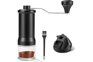 TNIBITION Manual Coffee Grinder, Adjustable Coarseness, Ceramic Grinding, Portable Coffee Grinder Manual for Aeropress, Hand Pour, French Press, Espresso(Black)
