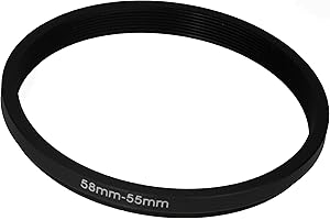 FIRSTING 58mm to 55mm Step-Down Ring Filter adapter (58mm-55mm) Camera Filter Ring for 55mm UV ND CPL Filter (MPIXO)