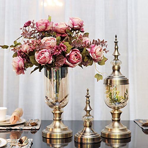 qwer The New Classic of Tea-colored glass vases admit a storage container furnished rooms soft decorations template Ornaments , white margin rich in Pink