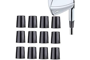'Aliennana Golf Iron Ferrules .370 12 Pack Re-Shaft Golf Ferrule for Taper Tip Iron Wedge Black/Double Chrome Ring ID:0.370'' OD:0.540'' Length:0.750'''