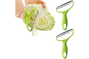 ULAWELLOR 2 Pezzi Pelapatate Professionale Bocca Larga Parer Cavolo Patate Grattugie Pela Patate e Verdure Taglia Verdure Affettatrice Manuale per Patate Frutta Carote e Verdure Cucina Domestica