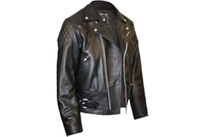 Skintan Mens Leather Biker Motorcycle Jacket Black