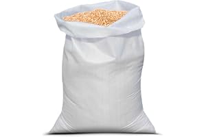 PRIMES DIY Strong Woven Rubble Builder Bags with Liner - Extra Large Heavy-Duty Polypropylene Sacks for Garden and Builders Waste, White (20 x 30 inches) - Pack of 10