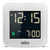 Braun BC08W Dijital Seyahat &Ccedil;alar Saati, Beyaz, Erteleme, Kompakt Boyut, Negatif LCD Ekran, Hızlı Ayarla, Artışlı Bip Alarmı.