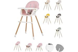 Chipolino, Rio 2 in 1 highchair, trona patas antideslizantes arnés, colores: rosa