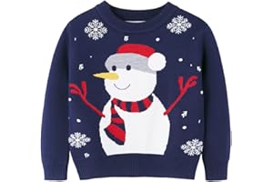 Jungerhouse Nouveauté Pull de Noël pour Enfants Filles Garçons Rennes de Noël Tricoté Pull Cardigans Chrismas Sweatshirt de Noël pour Enfants 2-7 Ans