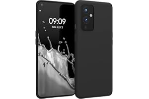 kwmobile Funda para OnePlus 9 (EU/NA Version) Carcasa - Ultrafina de TPU y Silicona con Bordes elevados anticaídas - Negro Mate