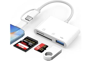 OLIVERIA Lector de Tarjetas SD 3 en 2 para Phone/Pad, Adaptador para Pasar Fotos de Cámara al Móvil, USB C a SD/TF para Phone 14/15/Pro MAX/Pro/Plus/Pad Pro/MacBook