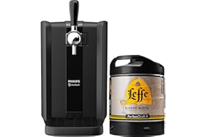 PerfectDraft Black – Pack Tireuse À Bière + 1 Fût Leffe Blonde 6L – Machine Pression À Domicile – Refroidissement À 3°C – Écran LED Température – Idée Cadeau Amateur Bière