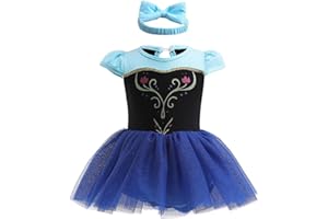 Lito Angels Baby Mädchen Prinzessin Kostüm Kleid Body Strampler Party Verkleidung Outfit mit Stirnban