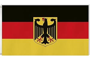RTBRCG Deutschland Flagge, Adler Deutschland Flagge Mit 90 X 150 Cm, Wetterfeste Deutsche Flagge Mit-Ösen, Lebendigen Und Farben Fahnen Drinnen Dekoration Flagge Robustes