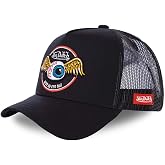 Von Dutch Caps for Men and Women, Trucker Rag, Black BLK | Unisex, Adult 55.5-60cm, Snapback Closure, Rigid Mesh, Curved Viso