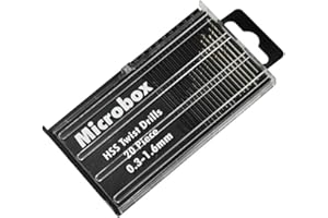 BINPHORM Zestaw wierteł spiralnych, 20 sztuk, 0,3-1,6 mm, HSS mini wiertła do wierteł precyzyjnych, zestaw bitów do tworzywa sztucznego, drewna
