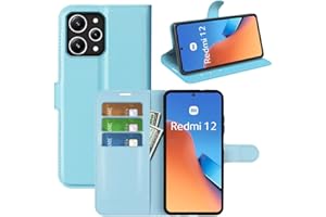 BOCTECH Funda para Xiaomi Redmi 12, Carcasa con Tapa Flip Case Libro de Cuero PU Piel y Silicona Suave Cartera Cover Antigolpes con Cierre Magnético, Ranura para Tarjeta y Soporte, Azul