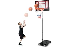 LIFEZEAL Stojak do koszykówka, kosz do gry, do użytku na zewnątrz, z regulowaną wysokością 195-250 cm, podstawa do koszykówka