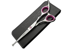 AXEMOORE Tijeras de cabeza redonda de seguridad de 6.0 pulgadas, punta redonda profesional para corte de pelo para niños/mujeres/hombres, juego de tijeras de peluquería para peluquería (rosa)