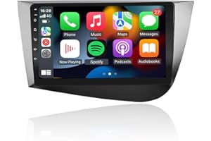 EZoneTronics Android Radio de Coche para Seat Leon 2 2005-2012 con Wireless Carplay Android Auto Pantalla táctil de 9 Pulgadas de Navegación GPS WiFi Bluetooth USB Control de Volante FM/RDS Estéreo