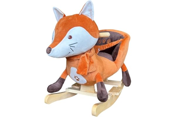 Stefano Fashion - Cheval à Bascule - Renard - 1 à 3 Ans - avec Ceinture de sécurité