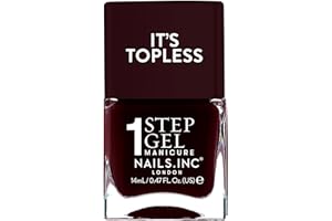 ‎NAILS INC Nails Inc Topless Billie (Burgunder-rot) – Gel-Nagellack ohne UV – 1-Schritt-Maniküre mit bis zu 8 Tagen Halt – Schnelltrocknend, vegan & 21-free – Für Kinder & Erwachsene – ohne Base Coat & Top Coat
