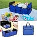 Produktbild fuqun klappbar faltbar 3-compartments Trunk Toolbox Essen Aufbewahrungsbeutel Auto Organizer und Kühler Set, Kofferraum zusammenklappen tragbar Kofferraum Organizer, Outdoor Lebensmittel Camping, Notfall Tools, Lebensmittel Car SUV Organizer Container