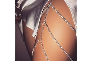 Yean Kristall-Körperkette, geschichtet, Strand, Silberbeinkette, Party, zierlicher Schmuck, Accessoires für Frauen und Mädchen