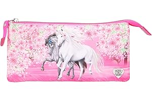 Depesche 11428 Miss Melody Trousse à 3 Compartiments avec Fermeture Éclair pour Crayons et Accessoires de Maquillage 22 x 12 x 3 cm