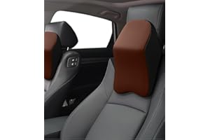 JUTYUM Zagłówek samochodowy, zagłówek z pianki memory, wygodna i oddychająca poduszka samochodowa, zdejmowany pokrowiec (czarna kawa)