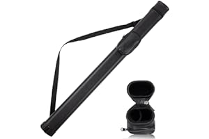 Sinsilvie Billiard Cue Cases,Hard Pool Cue Case,Cue Stick Case 1 Stick 2 Holes,PU Cue Stick Case Bag