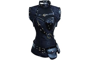 PANOZON Femme Jupe Steampunk de Fête Déguisement pour Busitier